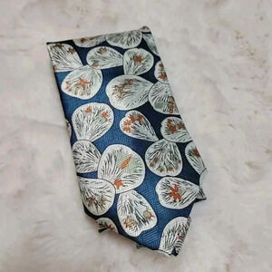 Vintage U.S. Polo Assn. Men's neck Tie Leaf Pedal Pattern Silk Handmade